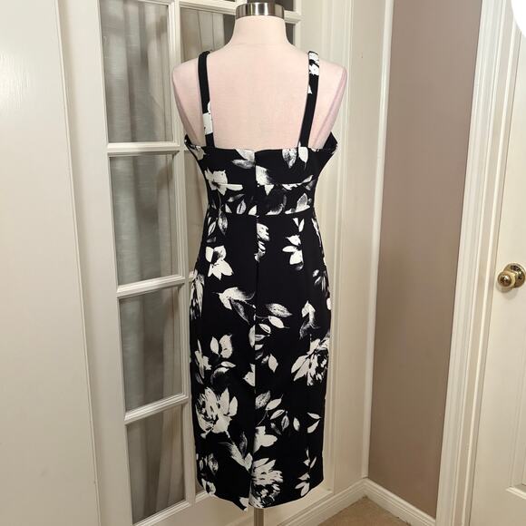 Ivanka Trump Womens Scuba Crepe Floral Square Hardware Strap Midi Sheath‎ Dress - Picture 2 of 12